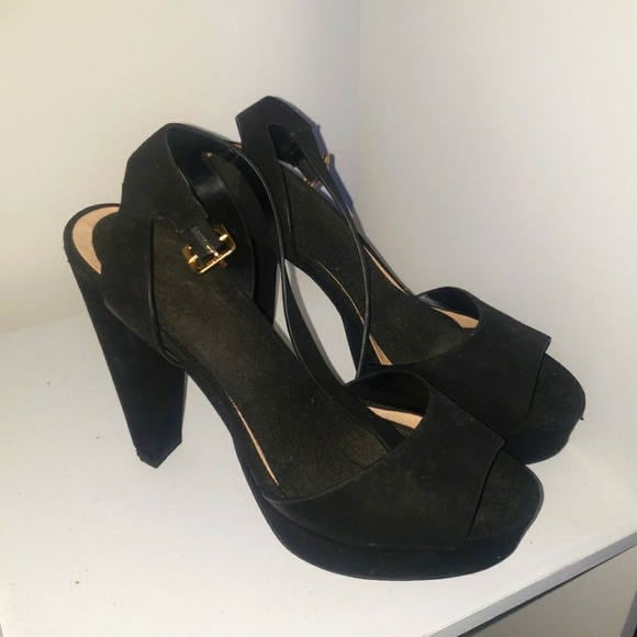 ASOS black chunky platform heels size 7.5 - Picture 5 of 6